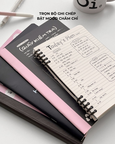 Sổ còng 2 đầu A5 100gsm 120 trang kẻ ngang Chăm chỉ - Chăm Sóc