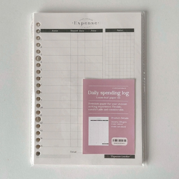 Tập giấy ruột sổ còng A5 lên kế hoạch 20 lỗ