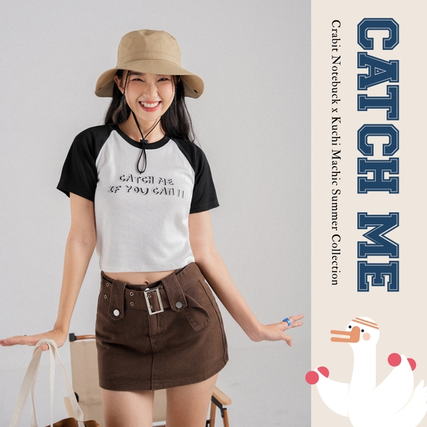 Áo croptop Catch me - Crabit x Kuchi - Great like Goose