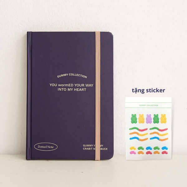 [Tặng kèm sticker] Sổ tay dotgrid bỏ túi Gummy Collection - Worm Xanh đậm