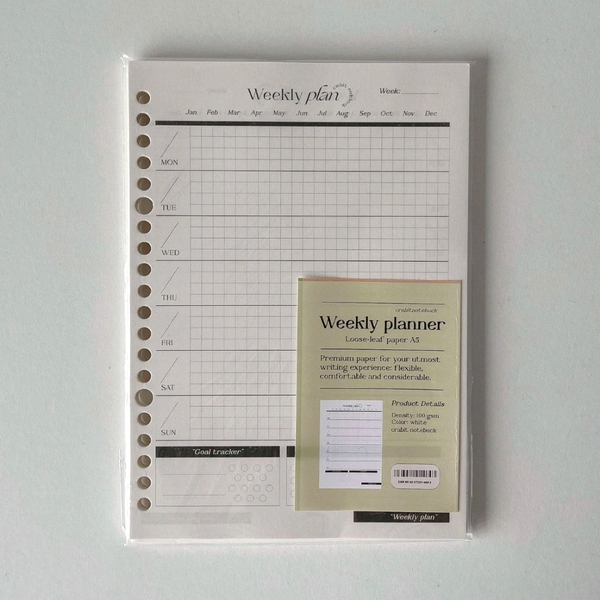 Tập giấy ruột sổ còng A5 lên kế hoạch 20 lỗ