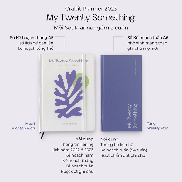 Sổ lịch Planner 2023 - Màu Tím