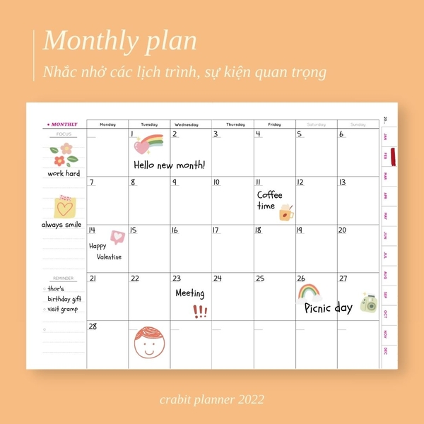 Sổ lịch Planner 2023 - Màu Tím
