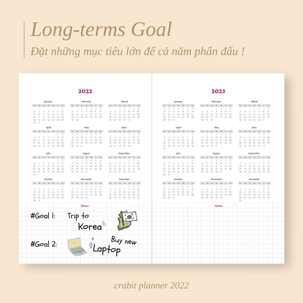 Sổ lịch Planner 2023 - Màu Tím