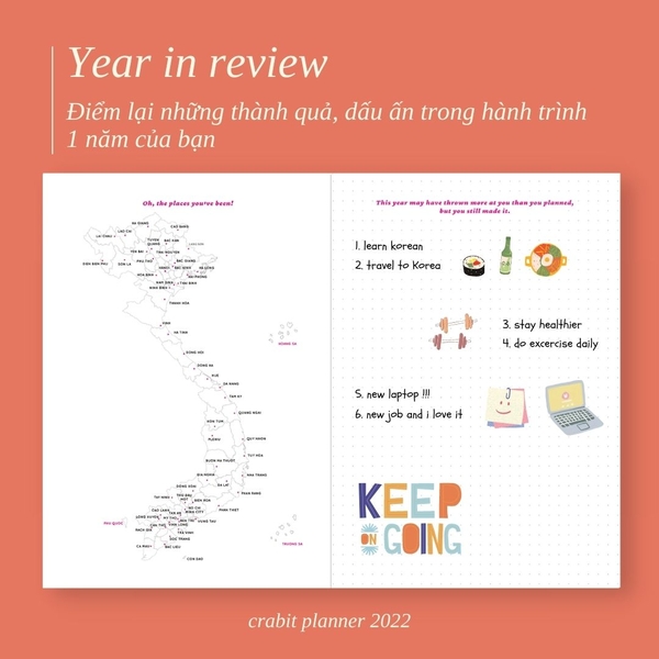 Sổ lịch Planner 2023 lên kế hoạch 12 tháng - Màu vàng