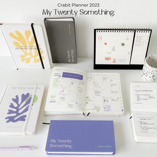 Sổ lịch Planner 2023 lên kế hoạch 12 tháng - Màu vàng