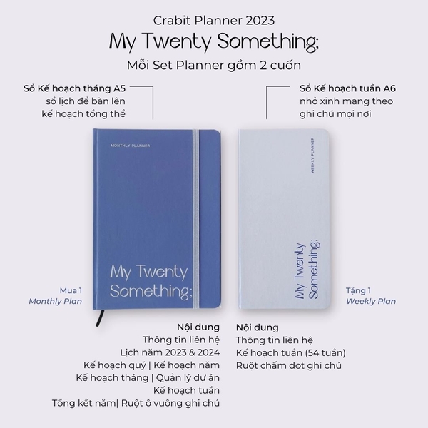 Sổ lịch Planner 2023 - Màu xanh dương