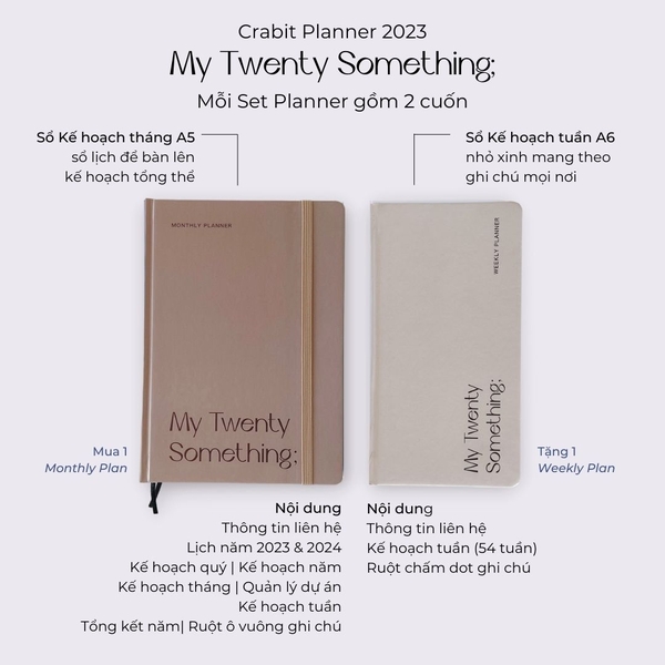 Sổ lịch Planner 2023 - Planner Nâu