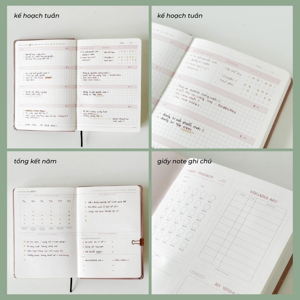 Sổ lịch Planner 2023 lên kế hoạch 12 tháng - Màu xanh ngọc