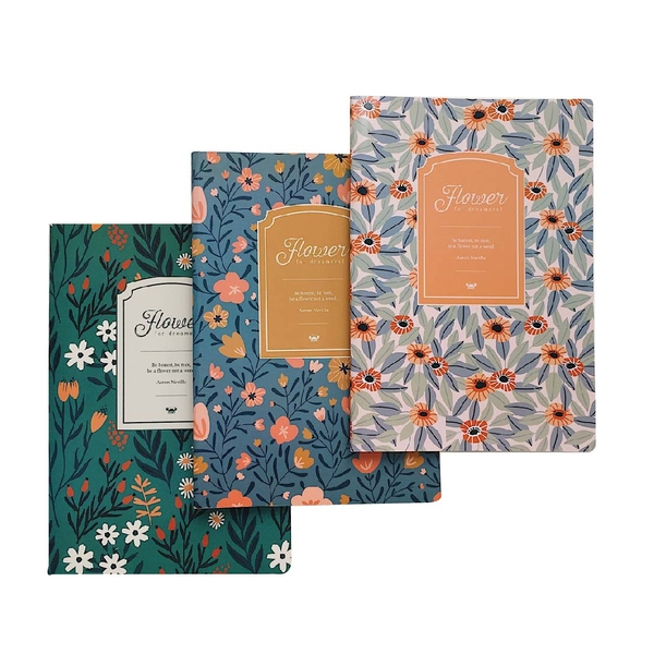 Combo 3 vở kẻ ngang 120 trang - Flower