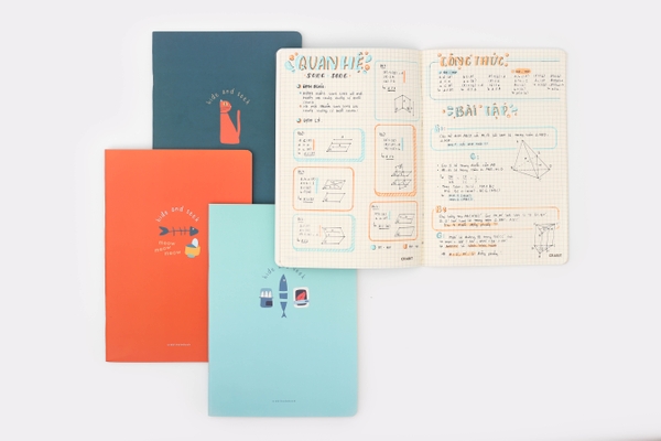 Combo 3 vở grid 120 trang - Hide & Seek Mèo