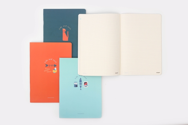 Combo 3 vở grid 120 trang - Hide & Seek Mèo