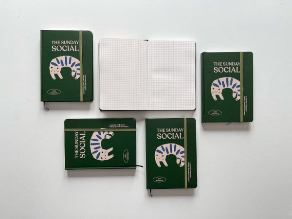 Sổ grid ô vuông A5, 130gsm, The Sunday Social, Mèo Xanh