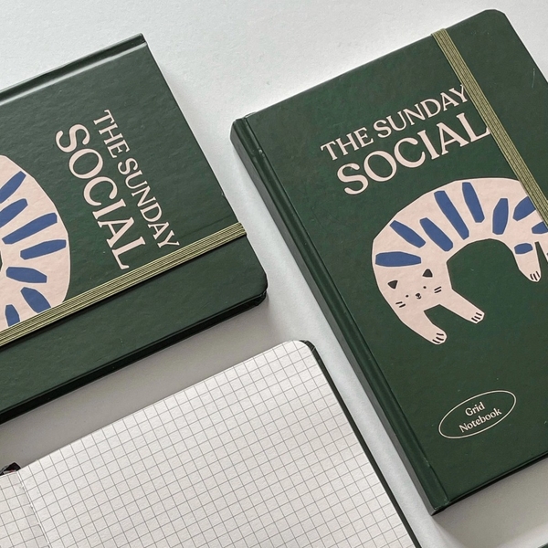 Sổ grid ô vuông A5, 130gsm, The Sunday Social, Mèo Xanh