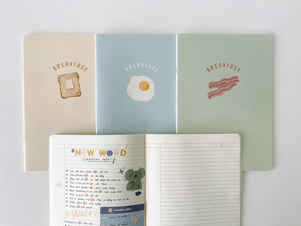 Combo 3 vở kẻ ngang 80 trang - Breakfast