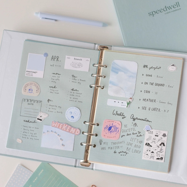 Ruột sổ còng A5 6 lỗ chấm dot màu sắc