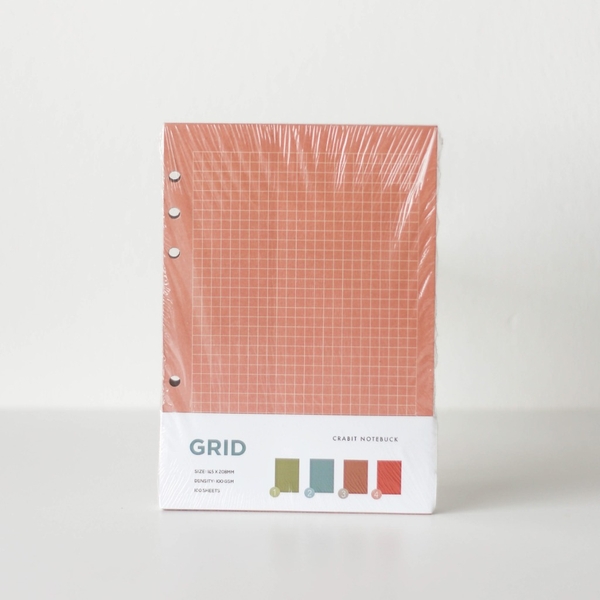 Ruột sổ còng A5 6 lỗ ô vuông màu sắc