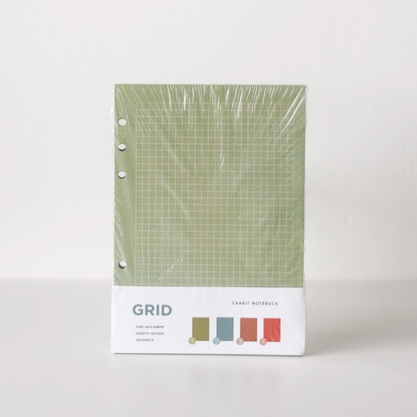 Ruột sổ còng A5 6 lỗ ô vuông màu sắc