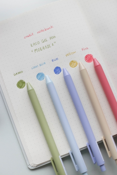 Combo Sổ + 3 bút Joyful Daily Bullet Journal - Morandi 2 đỏ nhạt