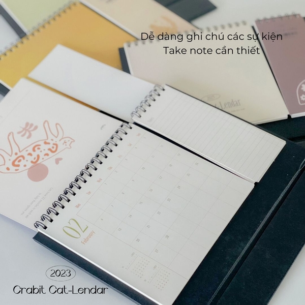 Sổ lịch để bàn Crabit Cat-Lendar
