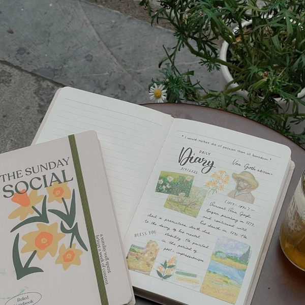 Sổ kẻ ngang A5, 130gsm, The Sunday Social, Hoa Be