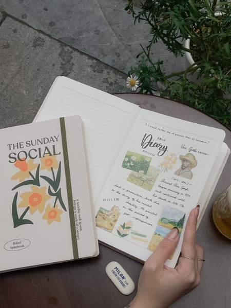 Sổ kẻ ngang A5, 130gsm, The Sunday Social, Hoa Be