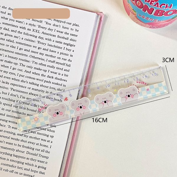 Thước kẻ họa tiết hoạt hình dễ thương 15cm