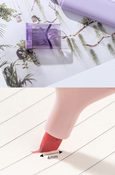 Set 6 bút highlight loại ngòi lớn màu pastel trang trí sổ vở