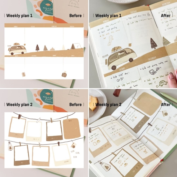 Bộ sổ Playful Daily Bullet Journal + 1 bút Phoenix Tím