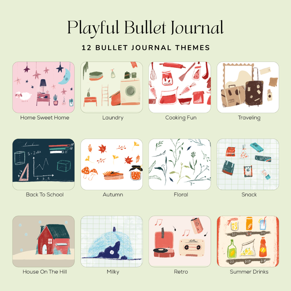 Bộ sổ Playful Daily Bullet Journal + 1 bút Phoenix Tím