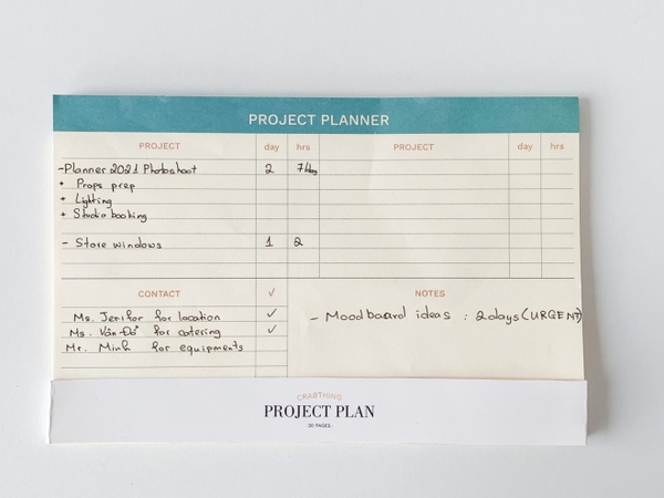 Project Planner Notepad - Crabit Notepad