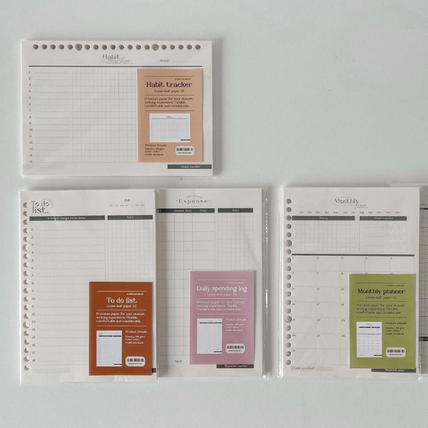 Tập giấy ruột sổ còng A5 lên kế hoạch 20 lỗ