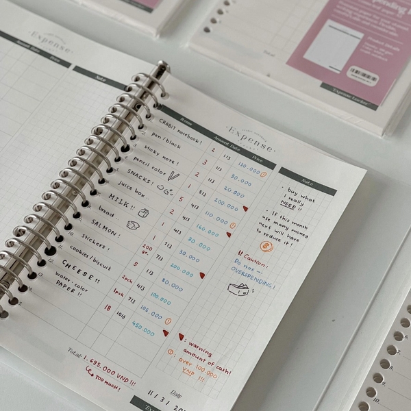 Tập giấy ruột sổ còng A5 lên kế hoạch 20 lỗ