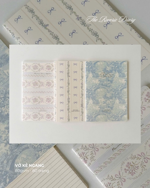 Vở kẻ ngang 80gsm 80 trang The Reverie Diary - Hoa Nơ Xanh Nhỏ