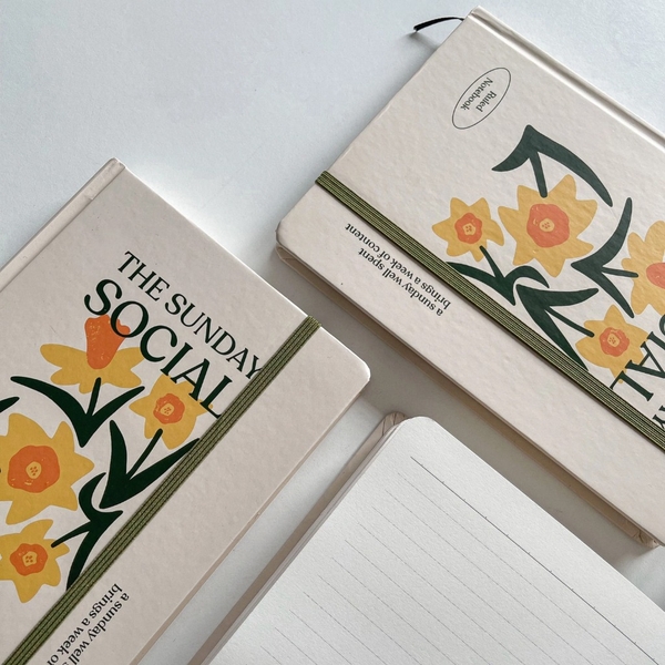 Sổ kẻ ngang A5, 130gsm, The Sunday Social, Hoa Be