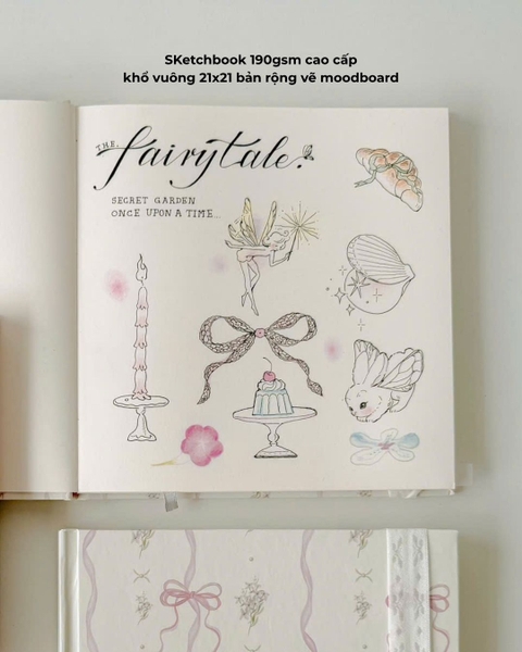 Sketchbook Khổ Vuông 190gsm The Reverie Diary - Nhũ Ngựa Hồng