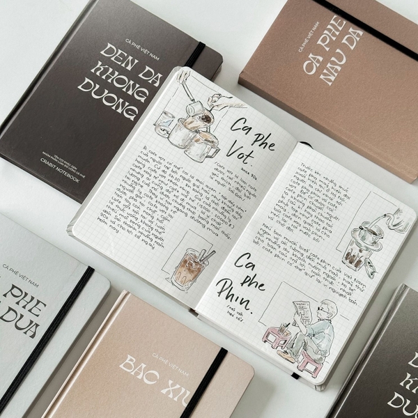 Sổ grid A5 130gsm - Nâu đá