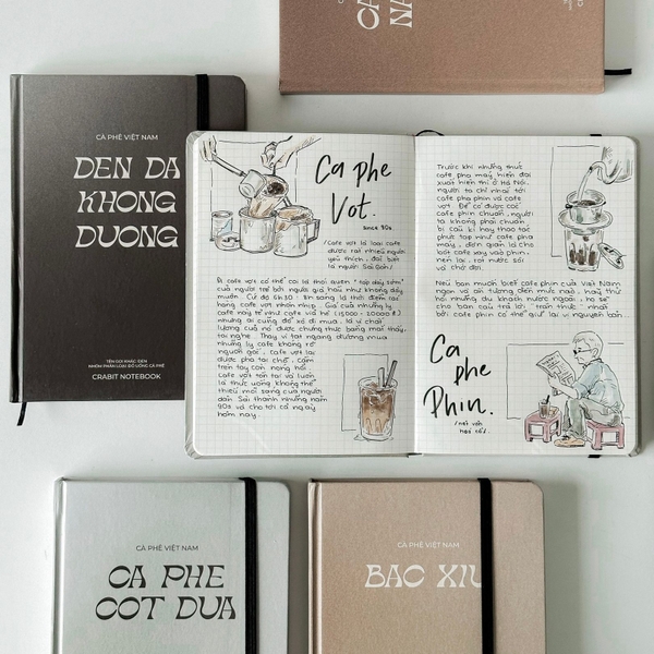 Sổ grid A5 130gsm - Nâu đá