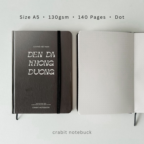Sổ dot A5 130gsm - Đen đá