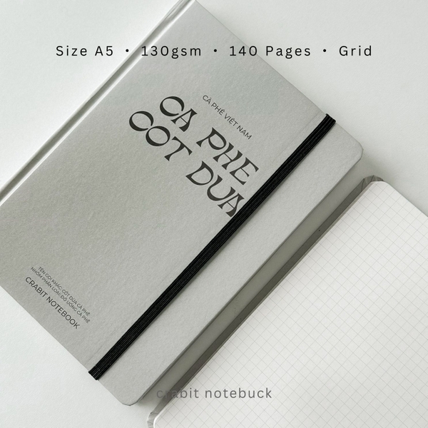 Sổ grid A5 130gsm - Cà phê Cốt dừa
