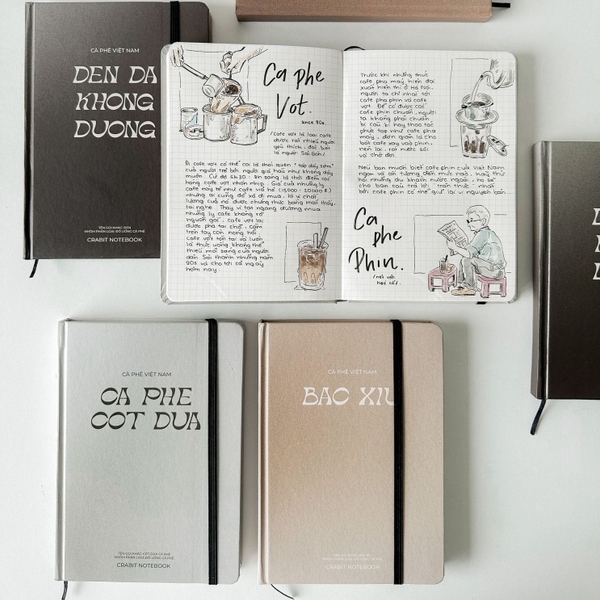 Sổ grid A5 130gsm - Cà phê Cốt dừa