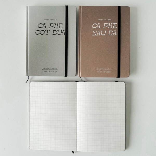 Sổ grid A5 130gsm - Nâu đá