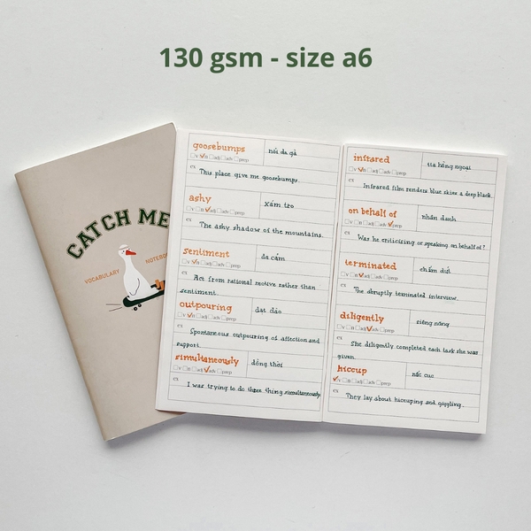 Sổ học từ vựng Catch me - Crabit x Kuchi - Great like Goose