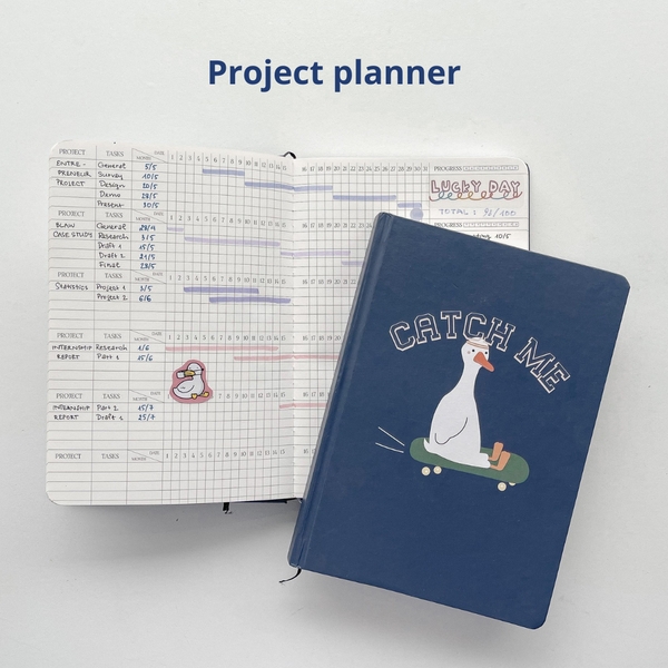 Sổ quản lý dự án cá nhân Project Planner 130gsm - Crabit x Kuchi - Great like Goose
