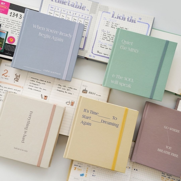 Sổ kế hoạch project planner quản lý dự án cá nhân hình vuông 144 trang 130gsm Crabit-Vàng