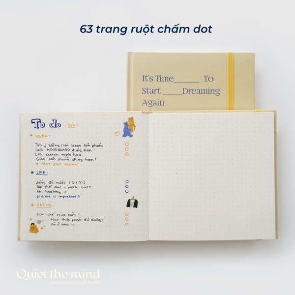 Sổ kế hoạch project planner quản lý dự án cá nhân hình vuông 144 trang 130gsm Crabit-Vàng