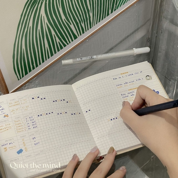 Sổ kế hoạch project planner quản lý dự án cá nhân hình vuông 144 trang 130gsm Crabit-Vàng