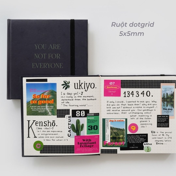 Sổ dot khổ vuông 144 trang 130gsm Crabit - Xanh Đen