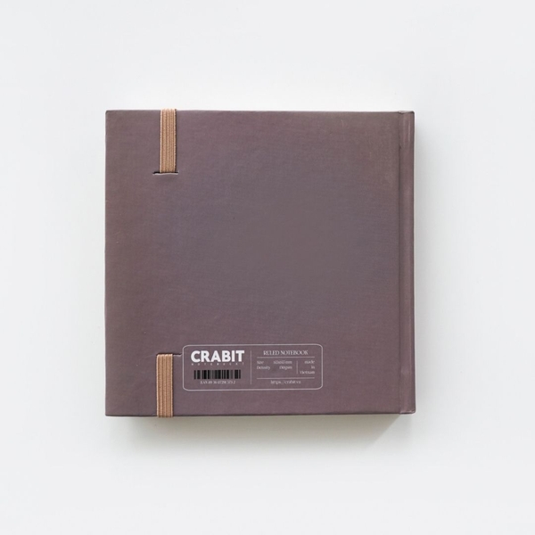 Sổ kẻ ngang hình vuông 144 trang 130gsm Crabit - Nâu