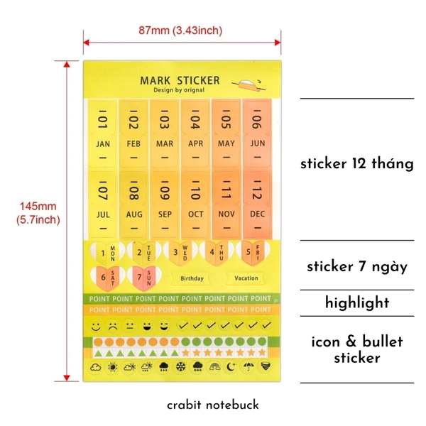 Sticker Lên kế hoạch - Mark sticker Set
